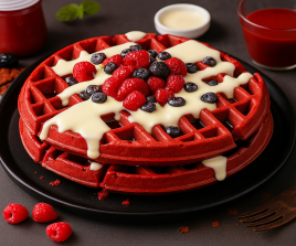 RED & MILK VELVET WAFFLE